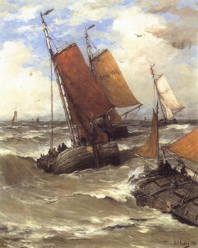 Hendrik Willem Mesdag Terug van de Vischvangst Sweden oil painting art